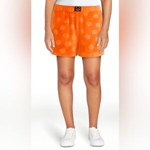 Way To Celebrate - Women’s Jack-O-Lantern Plush Sleep Shorts – Size Large